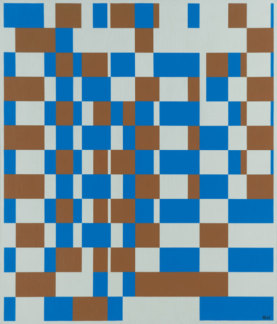 Bars: Blue/Brown/White, 1960

oil on canvas

42 x 36 inches; 106.7 x 91.5 centimeters