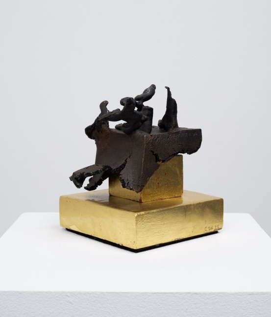 Cecilia Z. Miguez (b. 1955) The Night the Earth Took Flight, 2025 bronze, resin, and gold leaf 6 7/8 x 6 x 6 1/2 inches; 17.5 x 15.2 x 16.5 centimeters LSFA# 16445