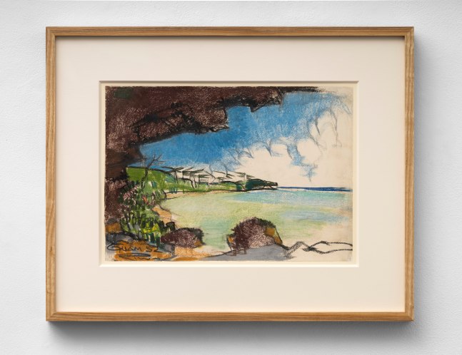 Richard Neutra (1892-1970) Guam, 1952     charcoal and pastel on paper 9 1/2 x 13 3/4 inches;  24.1 x 34.9 centimeters LSFA# 15401