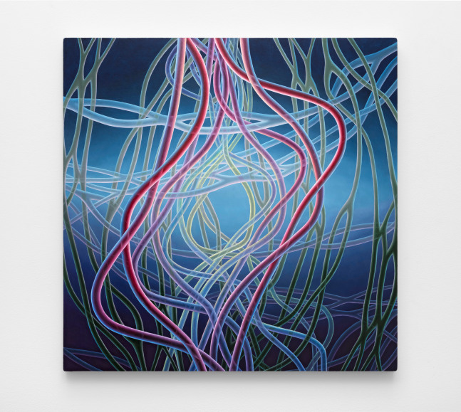 Kymber Holt (b. 1960) Entanglement, 2019     oil on canvas over panel 18 x 18 inches;  45.7 x 45.7 centimeters LSFA# 15299
