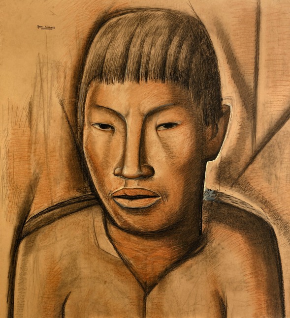 Francisco en Reposo, no date Conté crayon, pastel, tempera on paper 48 3/8 x 44 3/4 inches;  122.9 x 113.7 centimeters LSFA# 13254