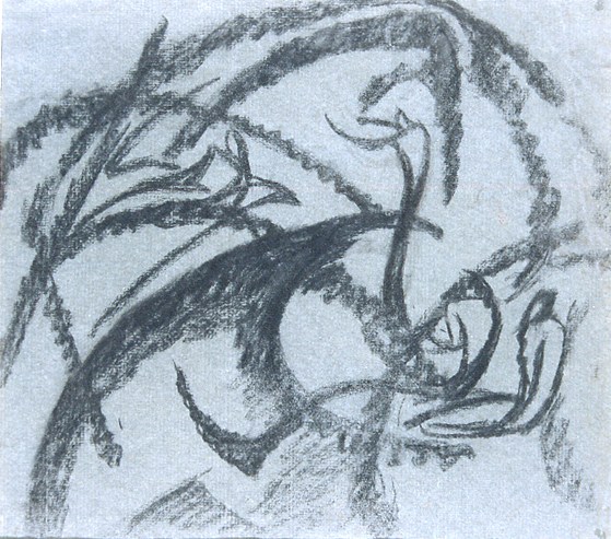 J&amp;aacute;nos Mattis Teutsch

Landscape with Figures, 1918

charcoal on grey paper

9 9/16 x 10 1/16 inches; 24.3 x 25.5&amp;nbsp;centimeters