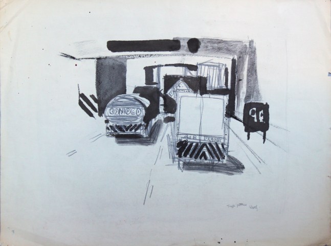 Traffic Patterns (Freeway series), circa 1962     graphite and wash on paper 24 x 18 inches;  61 x 45.7 centimeters LSFA# 11909
