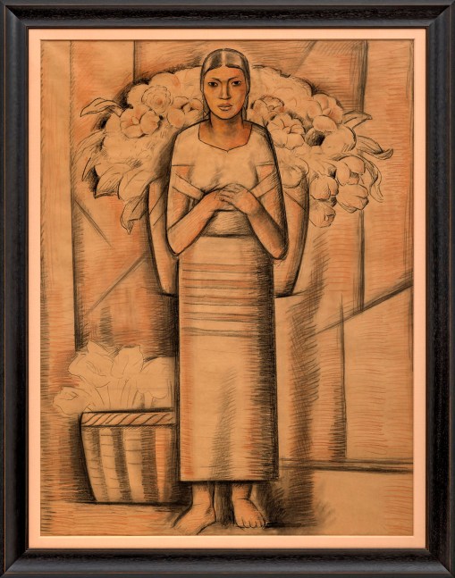 Alfredo Ramos Mart&amp;iacute;nez (1871-1946)

Vendedora de Flores, c. 1932&amp;nbsp;

Cont&amp;eacute; crayon on paper

57 1/2 x 43 1/4 inches;&amp;nbsp; 146.1 x 109.9 centimeters

LSFA# 14957