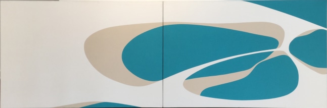 Helen Lundeberg(1908-1999) Untitled, (Diptych), 1971 acrylic on canvas 40 x 120 inches; 101.6 x 304.9 centimeters LSFA# 10344