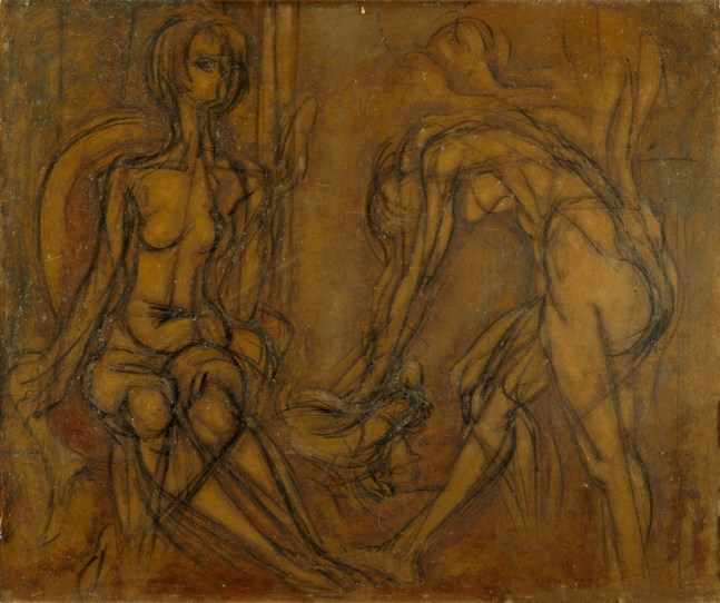Two Nudes and a Cat,&amp;nbsp;1919-20

Oil on carton

20 x 24 inches&amp;nbsp;&amp;nbsp;&amp;nbsp;&amp;nbsp;&amp;nbsp;&amp;nbsp;&amp;nbsp;&amp;nbsp;&amp;nbsp;&amp;nbsp;