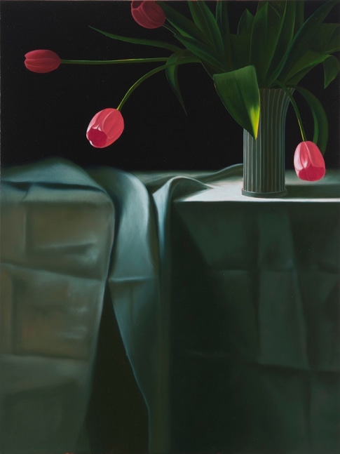 Untitled (Tablecloth, Tulips), 2011     oil on canvas 28 x 21 inches;  71 x 53.3 centimeters LSFA# 12378