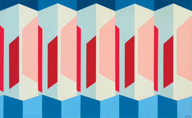 Red/Blue/Pink Symmetry, 1958

oil on canvas

30 x 50 inches; 76.2 x 127 centimeters