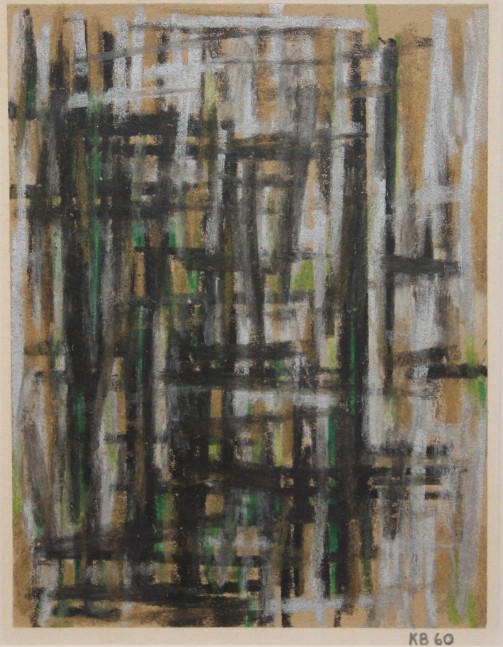 Untitled (Green, Black, Silver), 1960

Oil and pastel on paper

6 x 4 1/2 inches