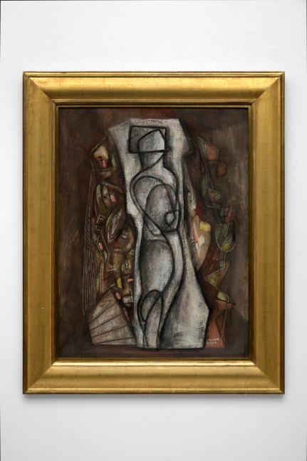 Untitled Composition with Figure, circa 1940, gouache on paper 31 x 22 1/2 inches;  78.7 x 57.2 centimeters LSFA# 10263