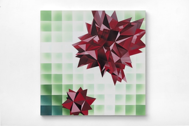 Mary Anna Pomonis (b. 1973)
Her Rosettes Burst Open after Sabina Ott, 2019&amp;nbsp;
acrylic airbrush on canvas
30 x 30 inches;&amp;nbsp;&amp;nbsp;76.2 x 76.2 centimeters
LSFA# 15473&amp;nbsp;