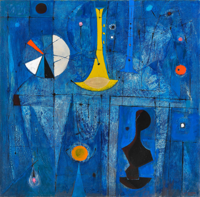 Untitled Abstract Composition, 1948     oil on canvas 40 x 40 inches;  101.6 x 101.6 centimeters LSFA# 11999