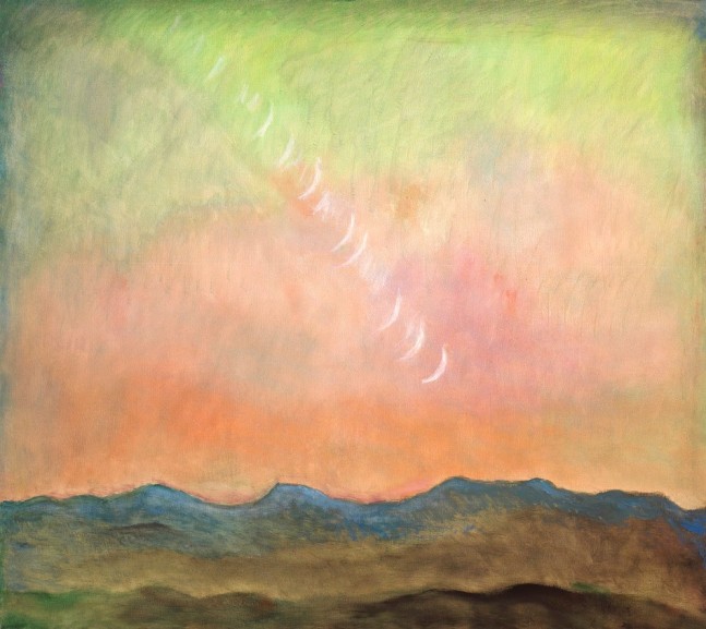 Frederick Wight (1902-1986)

New Moon Over Sierras, 1985

oil on canvas

48 x 54 inches; 121.9 x 137.2 cm