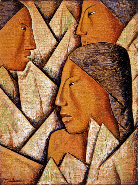 Mixtecas Primitivas, 1942

tempera on newsprint

22 3/4 x 16 7/8 inches