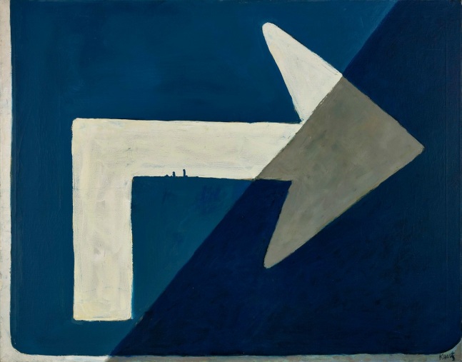Bent Arrow (Sign series), circa 1962     oil on canvas 36 x 46 inches;  91.4 x 116.8 centimeters LSFA# 11895