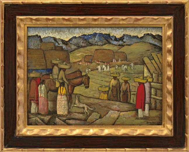 Alfredo Ramos Mart&amp;iacute;nez (1871-1946)

En El Rancho, c. 1936&amp;nbsp;

tempera on board

13 1/4 x 17 7/8 inches;&amp;nbsp; 33.7 x 45.4 centimeters

LSFA# 13792