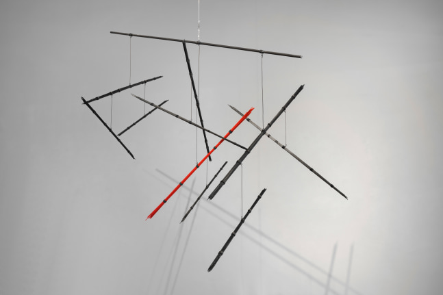 Composition Red 16:51, 2022 iron and red powder coated iron 31 3/8 x 68 7/8 x 43 1/4 inches; 80 x 175 x 110 centimeters LSFA# 15261