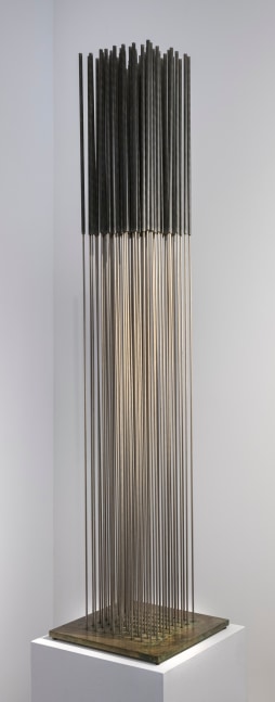 Harry Bertoia (1915-1978) Sonambient, c. 1970s     nickel alloy with bronze base 52 x 11 3/4 x 11 3/4 inches;  132 x 30 x 30 centimeters LSFA# 12414