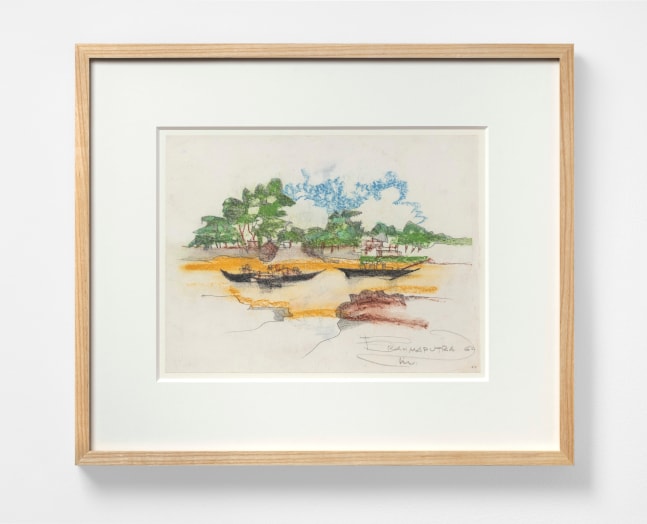 Richard Neutra (1892-1970) Brahmaputra River, 1964     graphite and pastel on paper 8 1/2 x 11 inches;  21.6 x 27.9 centimeters LSFA# 15382