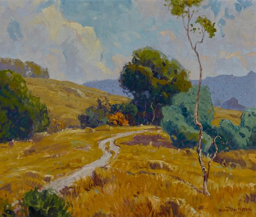Dana Bartlett (1882-1957)

California hills (Autumn landscape), 1926
oil on canvas
28 3/4 x 32 3/4in