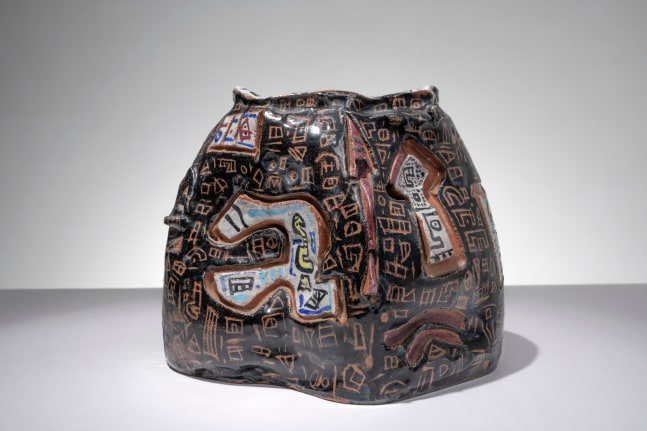 Ynez Johnston (1920-2019) Untitled      glazed ceramic 8 1/2 x 10 1/4 inches;  21.6 x 26 centimeters LSFA# 15819