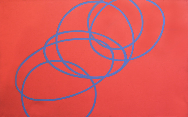 Loop (Red, Blue), 4/1966     acrylic on canvas 30 x 46 inches;  76.2 x 116.8 centimeters LSFA# 12045