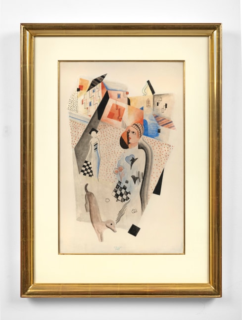 Composition Two, circa 1925, watercolor on paper 21 1/4 x 14 inches;  54 x 35.6 centimeters LSFA# 01079