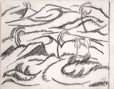 J&amp;aacute;nos Mattis Teutsch

Landscape with Trees, circa 1918

Charcoal on paper

5 5/16 x 6 7/8 inches (13.5 x 17.5 cm)