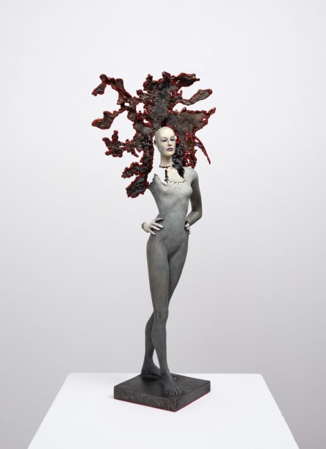 Cecilia Z. Miguez (b. 1955)
Fantasy by Fire, 2025 
bronze, gold leaf, glass microbeads, and oil paint
18 x 4 x 7 inches;  45.7 x 10.2 x 17.8 centimeters
LSFA# 16442 