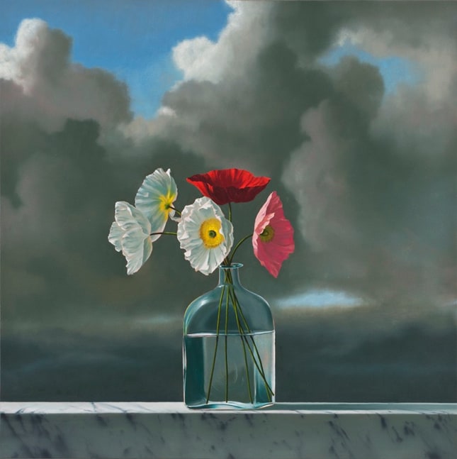 Untitled (Poppies Against Clouds), 2011     oil on canvas 30 x 30 inches;  76.2 x 76.2 centimeters LSFA# 12374