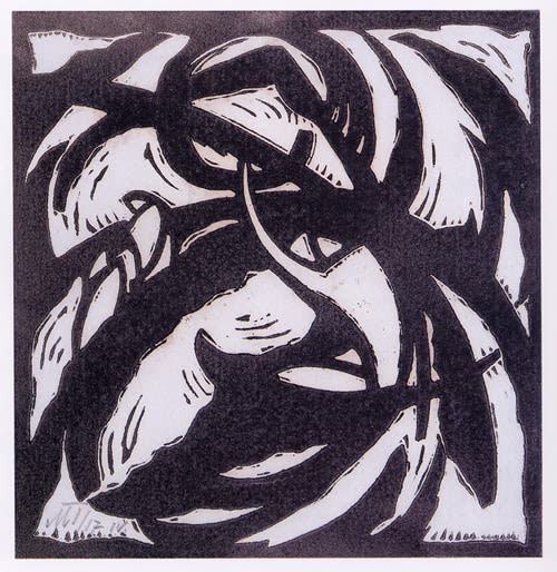 J&amp;aacute;nos Mattis Teutsch

Composition, 1919

linocut on paper

7 1/8 x 6 13/16 inches; 18 x 17.3 centimeters