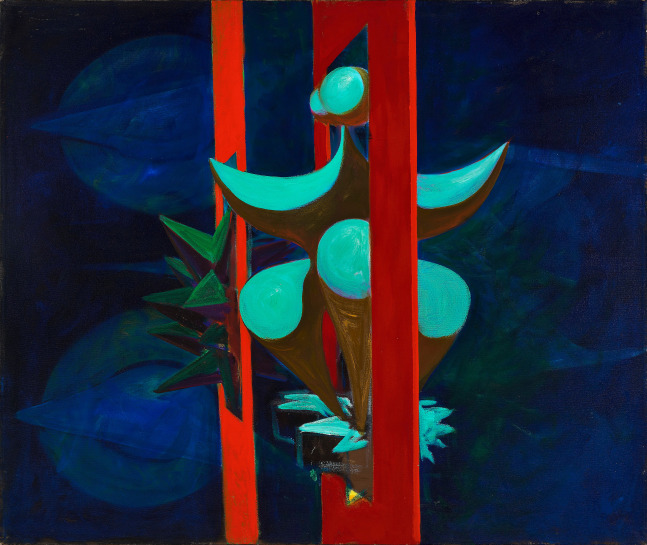 Lorser Feitelson (1898-1978) Untitled, Magical Forms, 1949 oil on canvas 30 x 36 inches; 76.2 x 91.4 centimeters LSFA# 00060