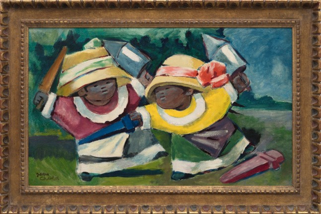 Jean Charlot (1898-1979)

Danzantes (Malinches), 1932&amp;nbsp;

oil on paper mounted on Masonite

15 x 24 5/8 inches;&amp;nbsp; 38.1 x 62.5 centimeters

LSFA# 13007