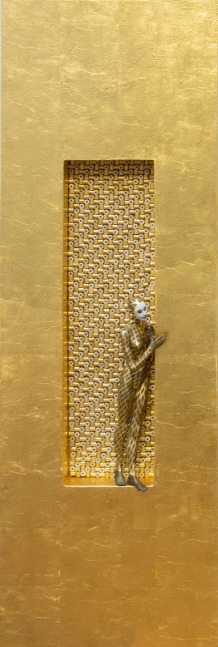 Golden Cage, 2015     bronze, wood and mixed media 36 x 12 x 2 1/2 inches;  91.4 x 30.5 x 6.4 centimeters LSFA# 13372