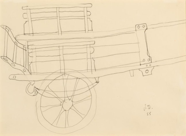 Jean Dubuffet (1901-1985)&amp;nbsp;
Charrette, 1955&amp;nbsp;
Graphite on paper&amp;nbsp;
9 7/16 x 12 3/8 inches (24 x 31.5 cm)