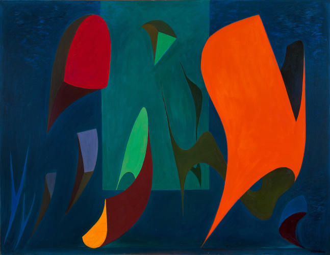 Magical Forms, 1945  oil on canvas 46 x 60 inches; 116.8 x 152.4 centimeters LSFA #02535