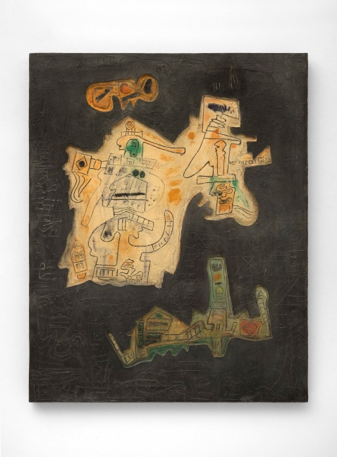 Ynez Johnston (1920-2019) To The Caves, 1969     mixed media on bas relief 30 1/2 x 24 1/4 inches;  77.5 x 61.6 centimeters LSFA# 13426