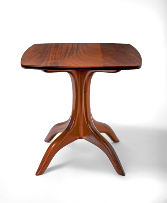 Designed by Sam Maloof (1916-2009) Square/Round Top Pedestal Table, 2021 sapele 21 1/2 x 22 x 22 inches; 54.6 x 55.9 x 55.9 centimeters LSFA# 15168