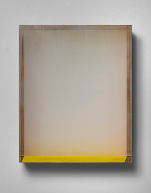 Light Leak, 2012 plexiglas, birch, pigment, tape, beeswax, enamel 19 1/2 x 15 3/4 x 3 3/4 inches;  49.53 x 40.005 x 9.525 centimeters LSFA# 13734