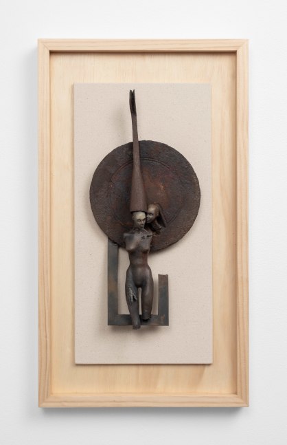 Cecilia Z. Miguez (b. 1955)
The Secret, 2025
bronze, iron, wood, and canvas
23 1/2 x 13 1/2 x 4 inches;  59.7 x 34.3 x 10.2 centimeters
LSFA# 16450