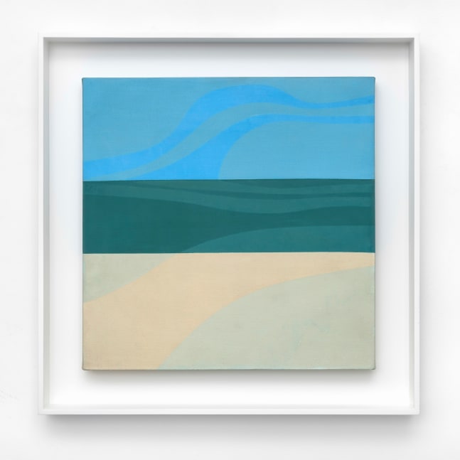 Helen Lundeberg (1908-1999) Beach, 1970     acrylic on canvas 20 x 20 inches;  50.8 x 50.8 centimeters LSFA# 15230