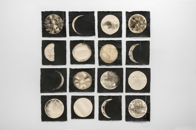 Lisa Diane Wedgeworth (b. 1969) Untitled (Phases of a Celestial Body), 2014 acrylic on canvas Polyptych, 60 x 60 inches; 152.4 x 152.4 centimeters LSFA# 14212