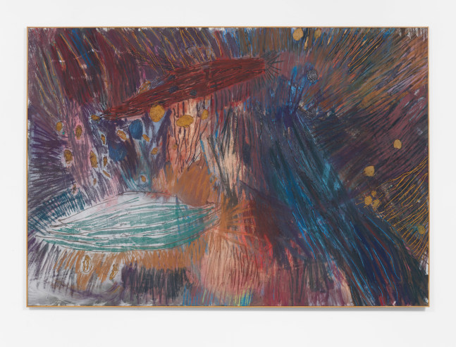 Gene A&amp;#39;Hern
Sky painting 27, 2021
Oil, pastel, pigment on linen
80.31h x 116.14w in
204h x 295w cm