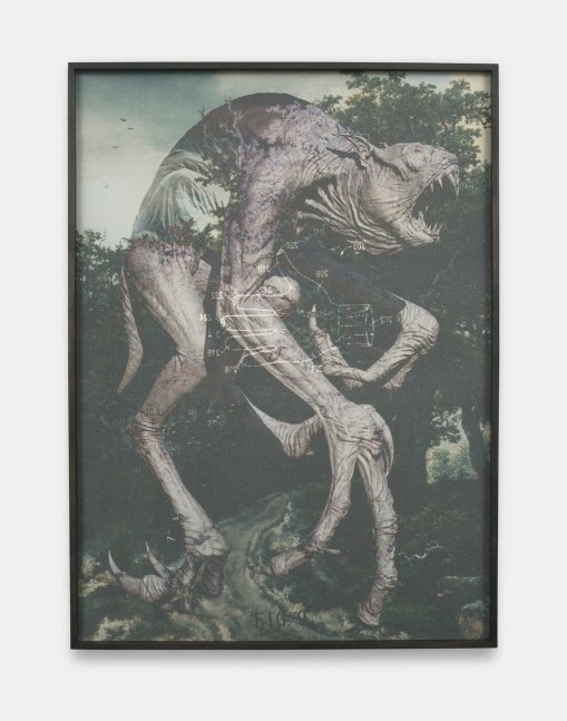 Jon Rafman
Annals of Time Lost #2 - Hellspawn, 2013
Archival pigment print on Chiffon, metal blueprint rack
47.60h x 32.30w in
120.90h x 82.04w cm
