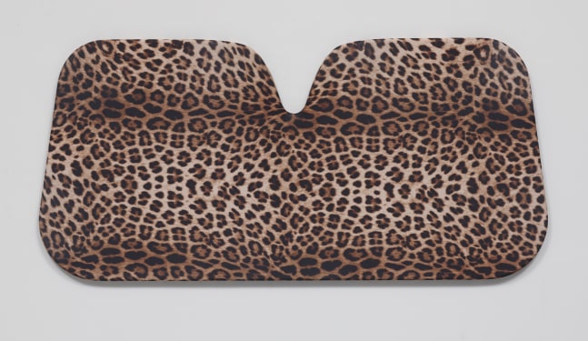 Dominic Samsworth
Sun visor (couch print), 2020
Animal print lycra on wooden shaped panel
29.53h x 62.99w x 1.18d in
75h x 160w x 3d cm