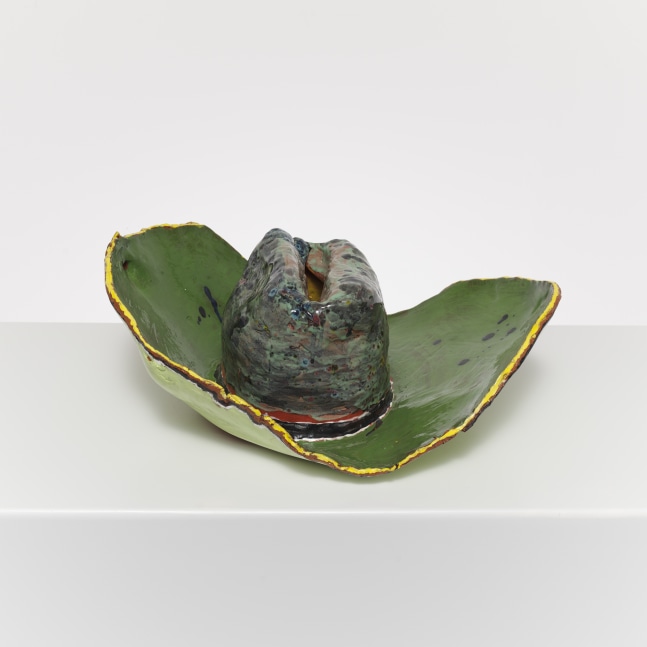 Ken Taylor Reynaga
Sombrero Ceramic Green, 2021
Glazed ceramic
8.25h x 21.75w x 18d in
20.96h x 55.25w x 45.72d cm