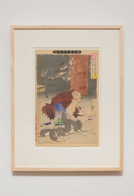 Tsukioka Yoshitoshi
Priest Raigo changes into rats - "New Forms of Thirty-six Ghosts" Complete First Edition set (36 prints), 1890
Woodblock print
13.00h x 9.00w in
33.02h x 22.86w cm
