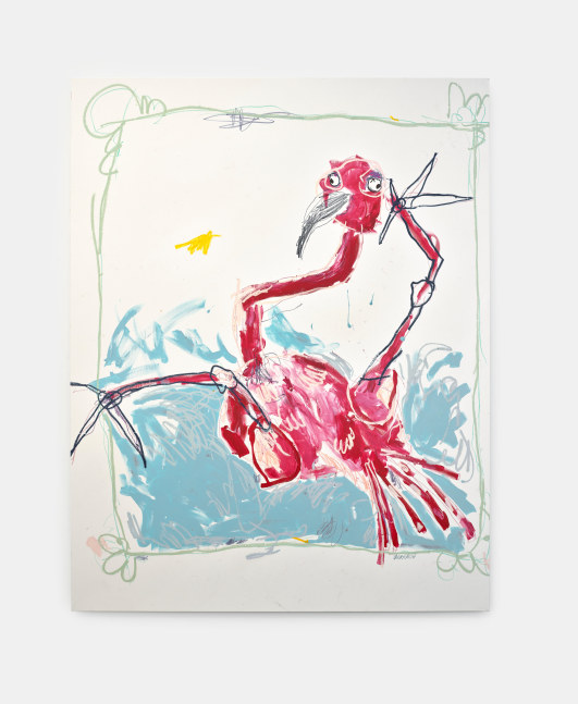 Lera Derkach
Drunk flamingo, 2022
Mixed media on canvas
79h x 62w x 1.50d in
200.66h x 157.48w x 3.81d cm