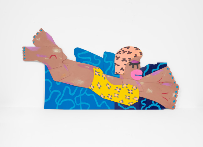 Sammy Binkow
Diver, 2022
Acrylic and Oil on Plastic and wood
42h x 79.50w x 1.25d in
106.68h x 201.93w x 3.18d cm