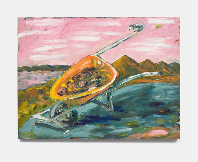 Ken Taylor Reynaga
wheelbarrow (pink sky), 2022
Oil on linen
36h x 48w x 1d in
91.44h x 121.92w x 2.54d cm